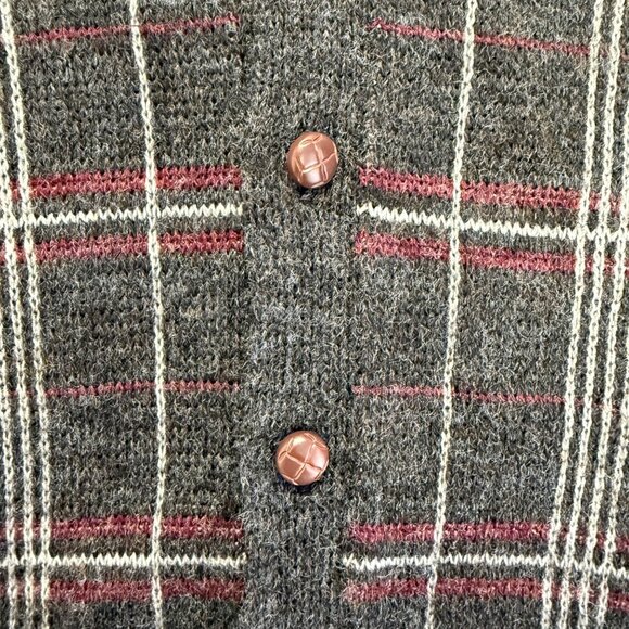 Vintage Hemingway Point Mens Wool Blend Button-Up Sweater Vest Plaid Size Small - Picture 7 of 10